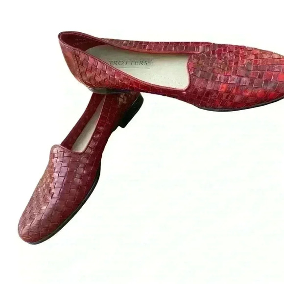 Trotters Women Liz Loafer Size 8.5 M Leather Woven Flats Classic Slip On Career - Picture 4 of 13